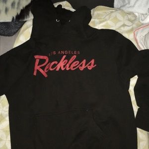 Young and reckless black and red logo hoodie